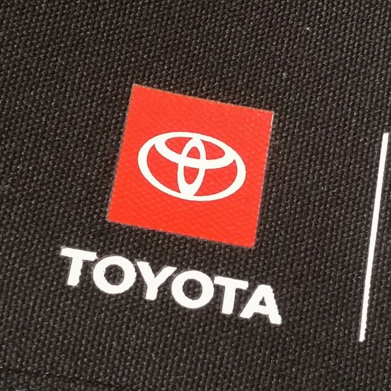 Screen printing of the Toyota logo