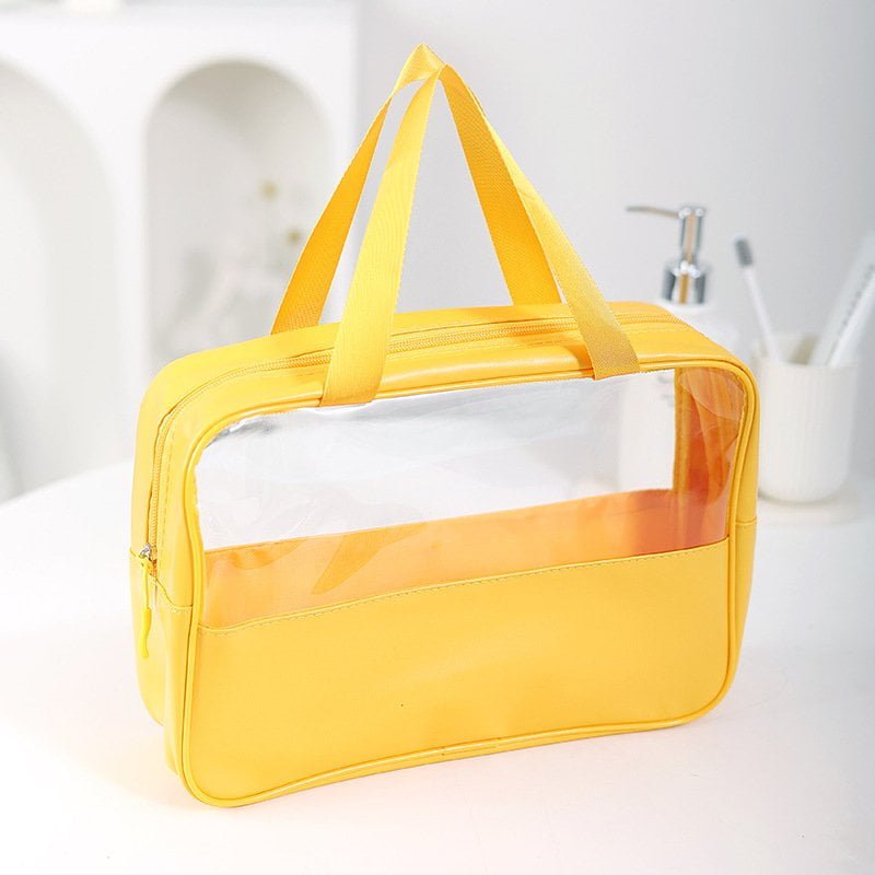 yellow cosmetic bag for makeup