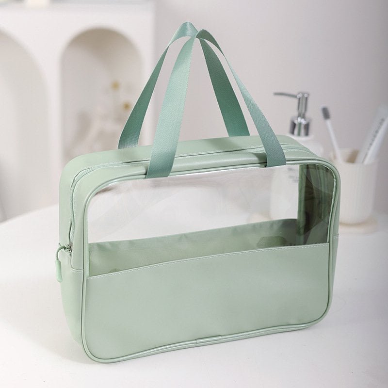 green travel cosmetic bags