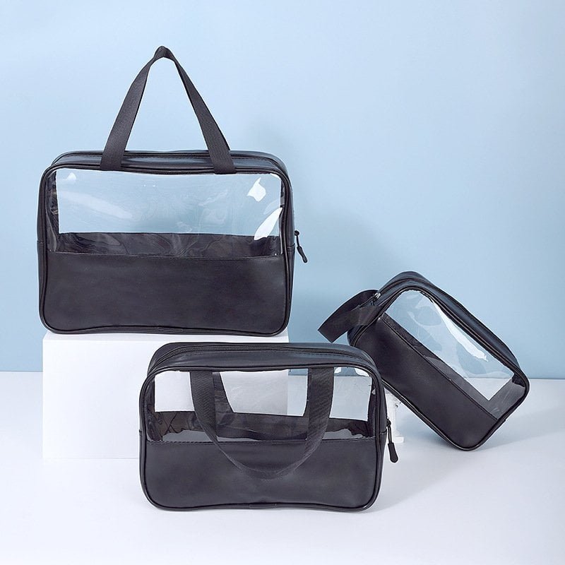 black cosmetic bag transparent