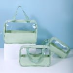 green transparent cosmetic bags