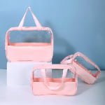 pink transparent travel cosmetic bag​