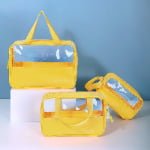 yellow transparent pvc cosmetic bag