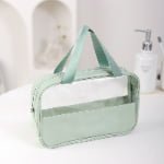 green clear cosmetic makeup bag