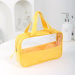 yellow clear cosmetic bag