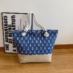 Marine anchor beach tote bag