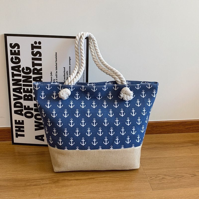 Marine anchor beach tote bag