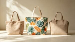 three styles tote bags display