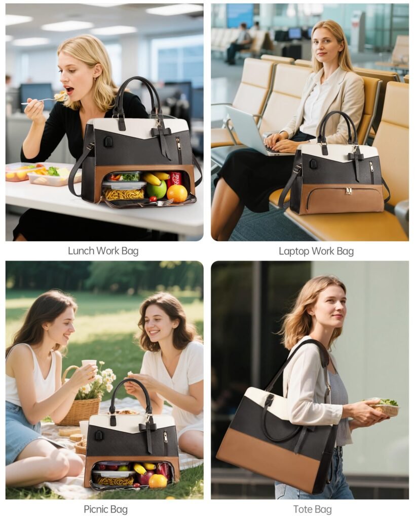 large tote bag with insulated lunch compartment​