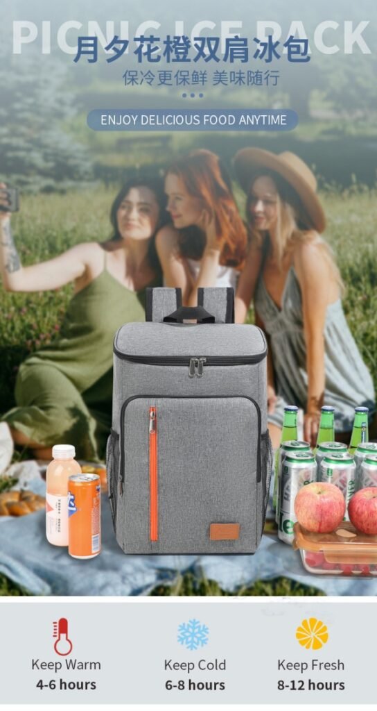 waterproof shoulder picnic ice pack long time keep cold 3 ply fabric multi compartment storage OEM wholesale