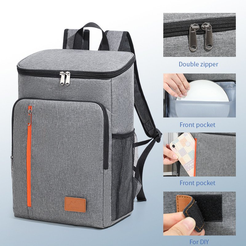 bulk shoulder picnic ice bag long cold preservation 3 layers thick fabric multi storage pockets branded printing
