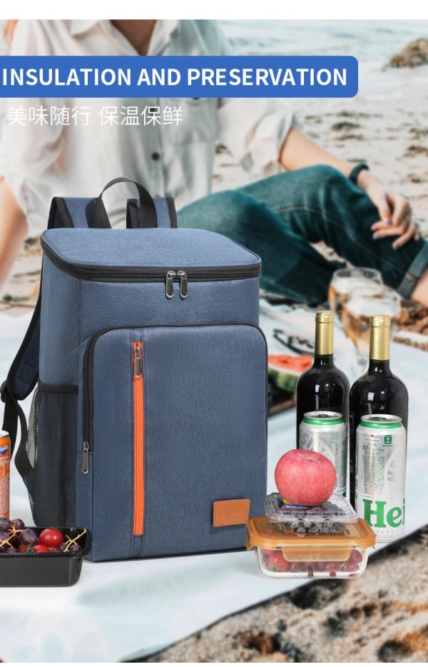 shoulder picnic ice pack leak resistant cooling 3 layers composite fabric multi pocket storage custom logo bulk