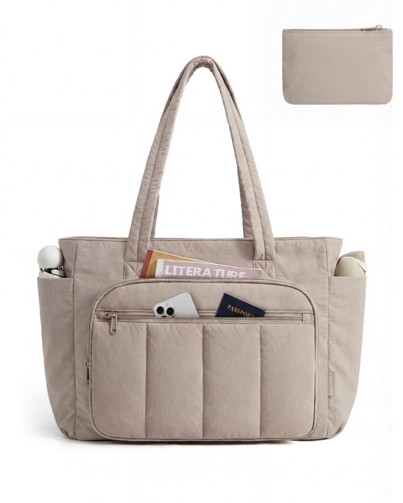 quilted puffy tote bag​