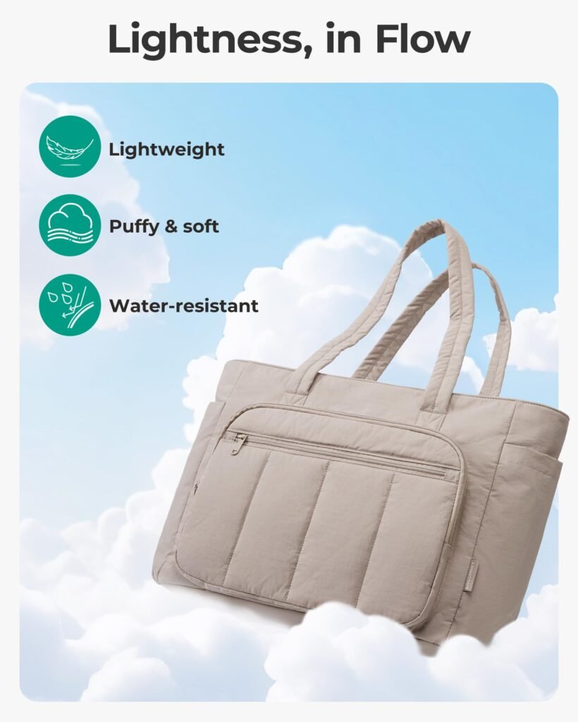quilted puffer tote bag