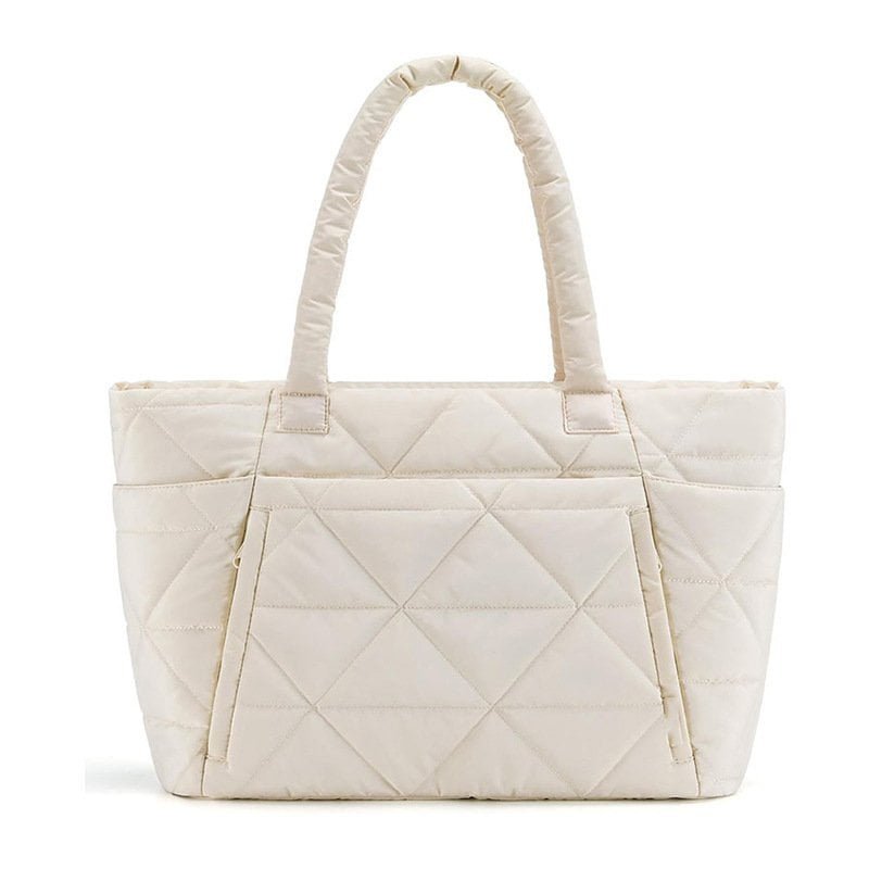 white Diamond Puffer Tote Bag