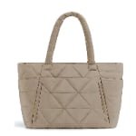 camel Diamond Puffer Tote Bag