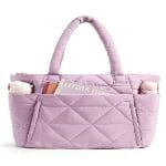 purple Diamond Puffer Tote Bag