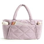 light purple Diamond Puffer Tote Bag