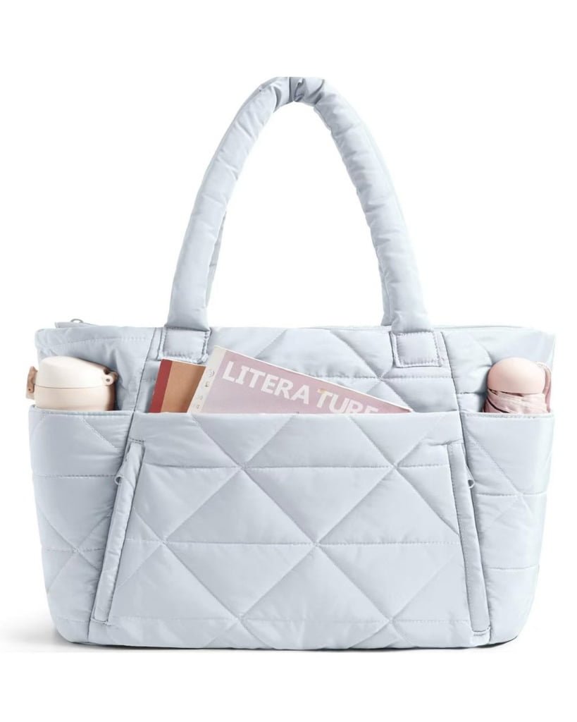 blue Diamond Puffer Tote Bag