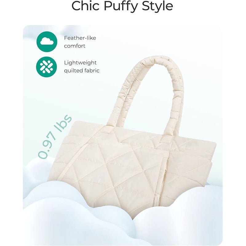 womens puffer tote bag