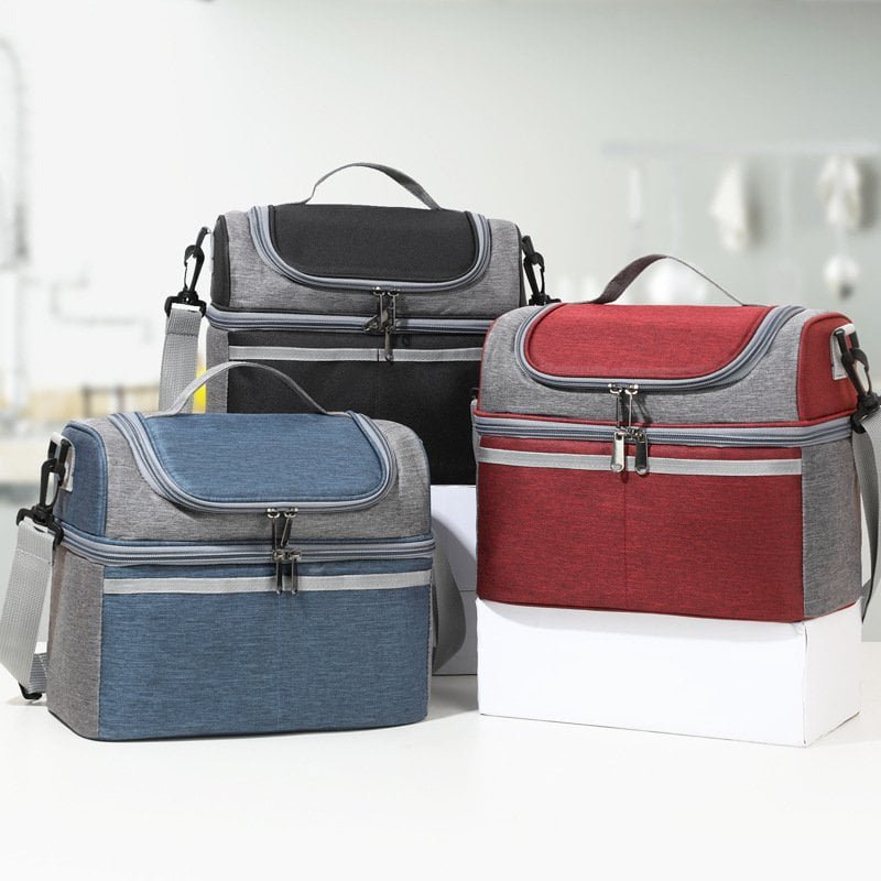 Multicolored insulated lunch bag