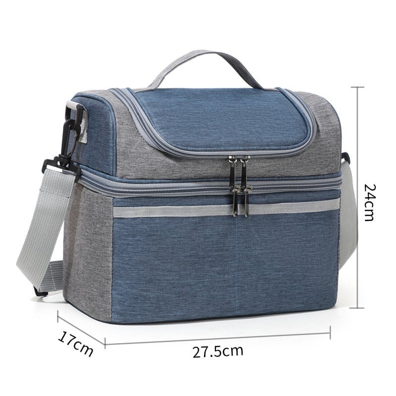 blue adult lunch bag​ size