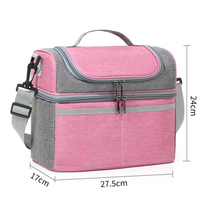 pink adult lunch bag​ size