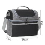 black adult lunch bag​ size