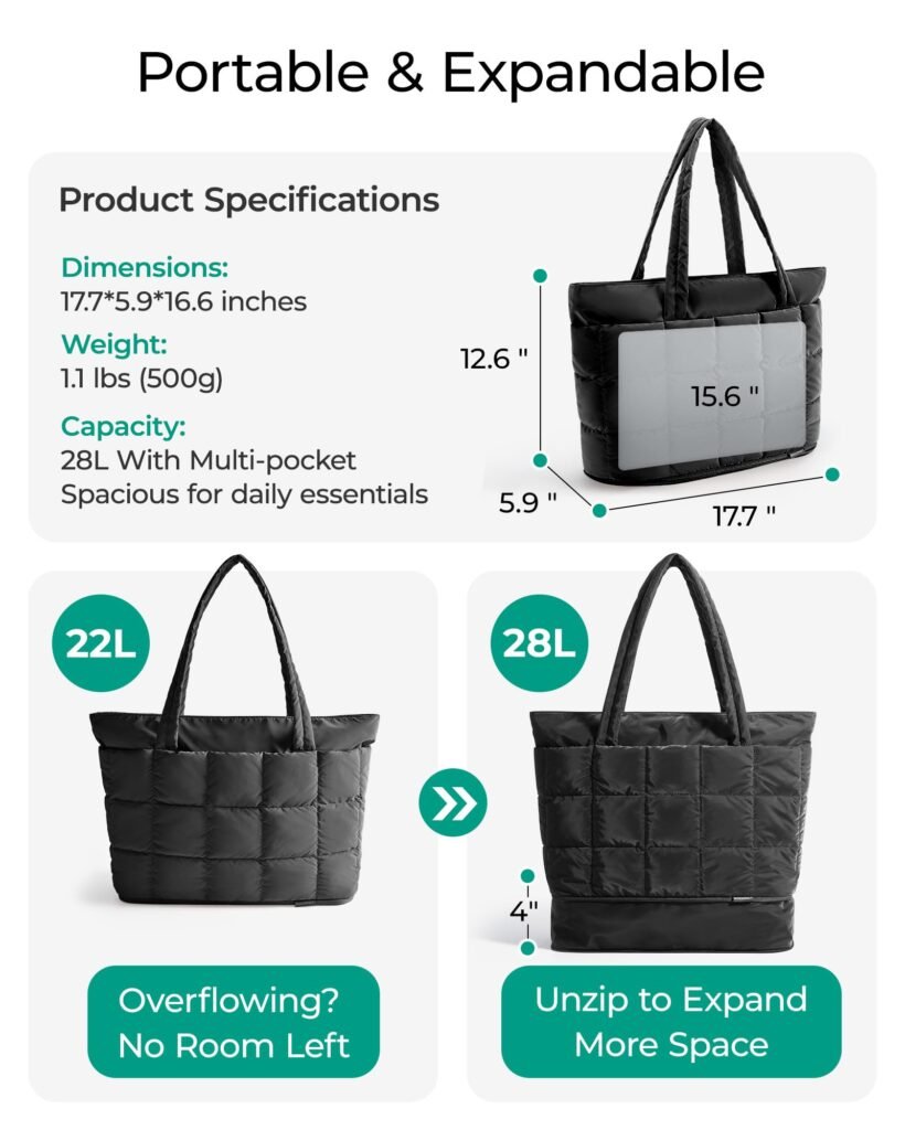 little puffy tote bag