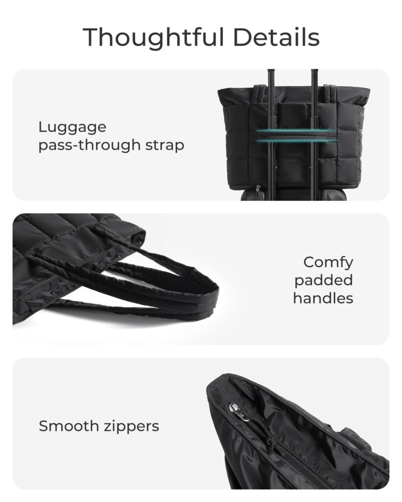 black puffy tote bag​