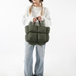 quilted puffer tote bag