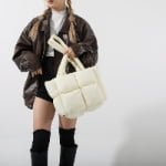 withe puffer tote bags