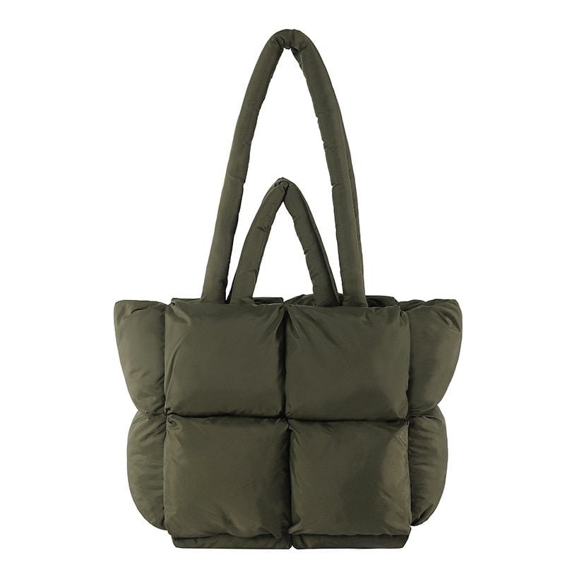 green Puffer Tote Bag