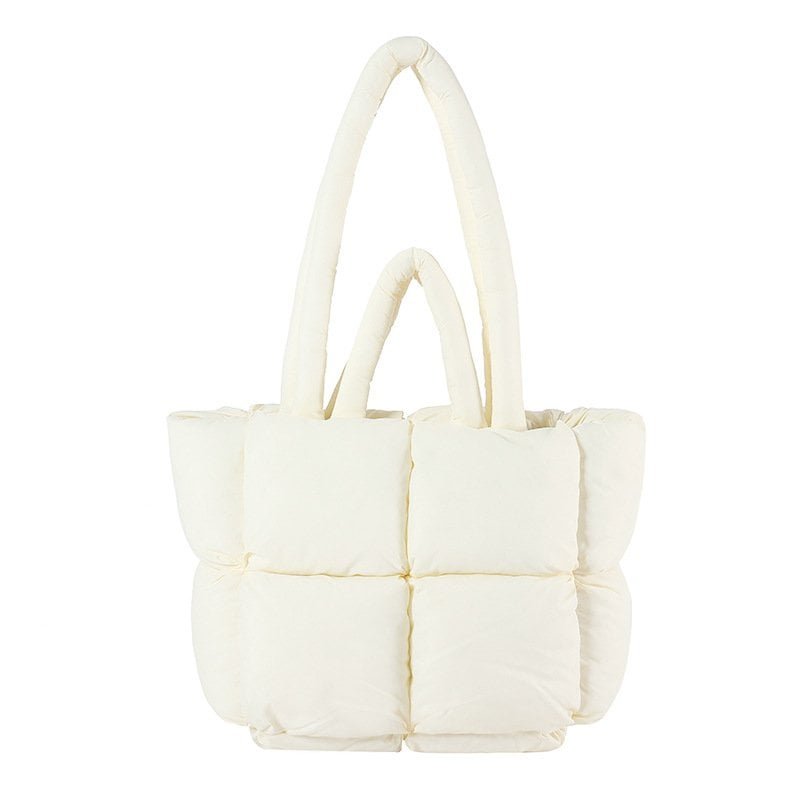 white Puffer Tote Bag