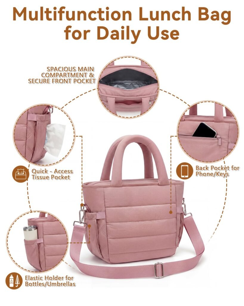 puffy tote bag black