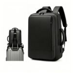 wholesale mens business backpack independent laptop compartment USB charging breathable shoulder straps custom logo