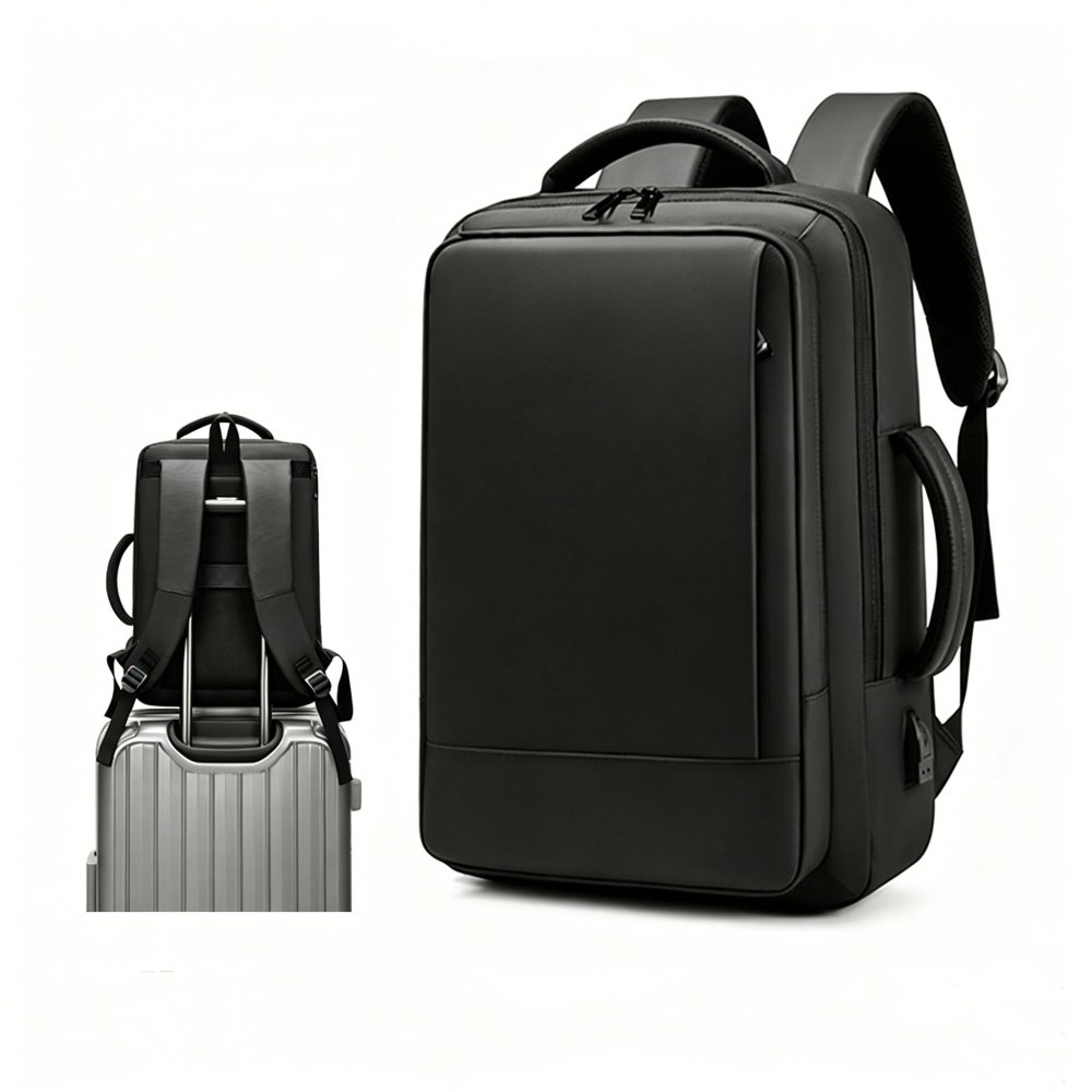 wholesale mens business backpack independent laptop compartment USB charging breathable shoulder straps custom logo
