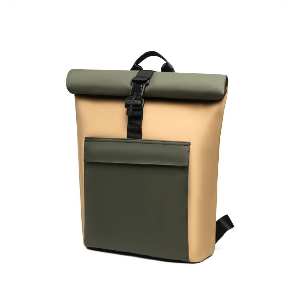 branded mens commuter backpack separate laptop pocket USB charging breathable air cushion straps bulk