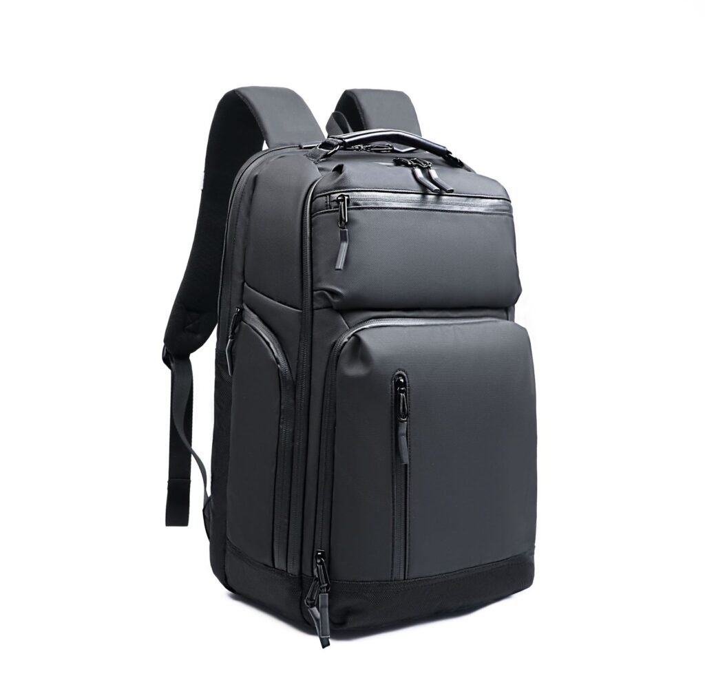 promotional mens business backpack independent computer sleeve USB charging breathable shoulder pads OEM