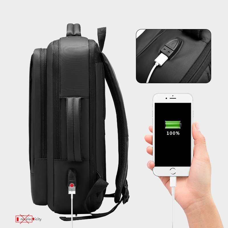 mens daily work backpack separate laptop pocket USB port breathable air cushion shoulder straps bulk wholesale