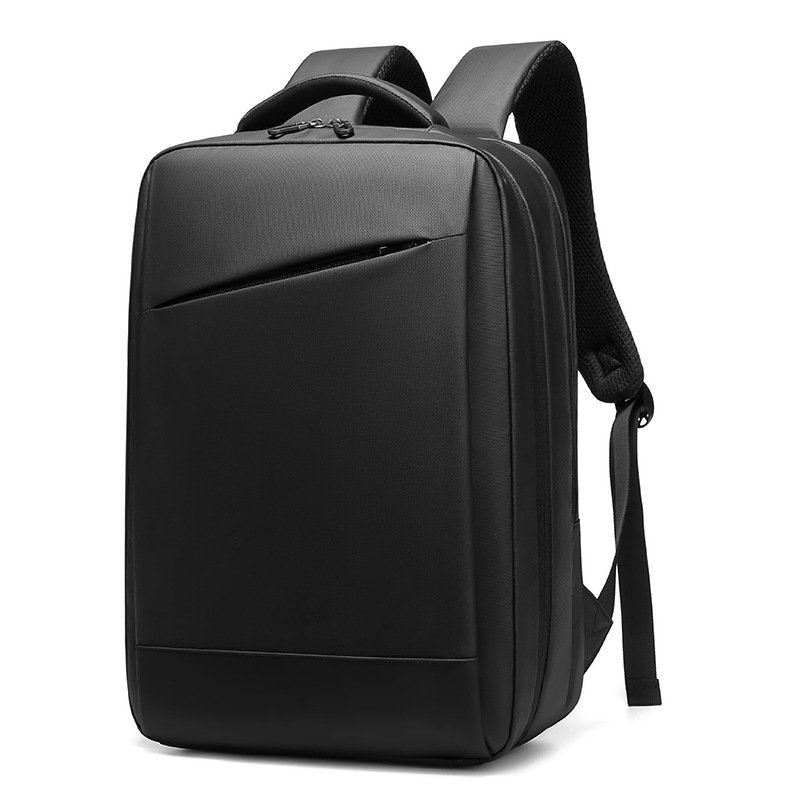 OEM mens office backpack separate computer pocket USB port breathable padded straps bulk order