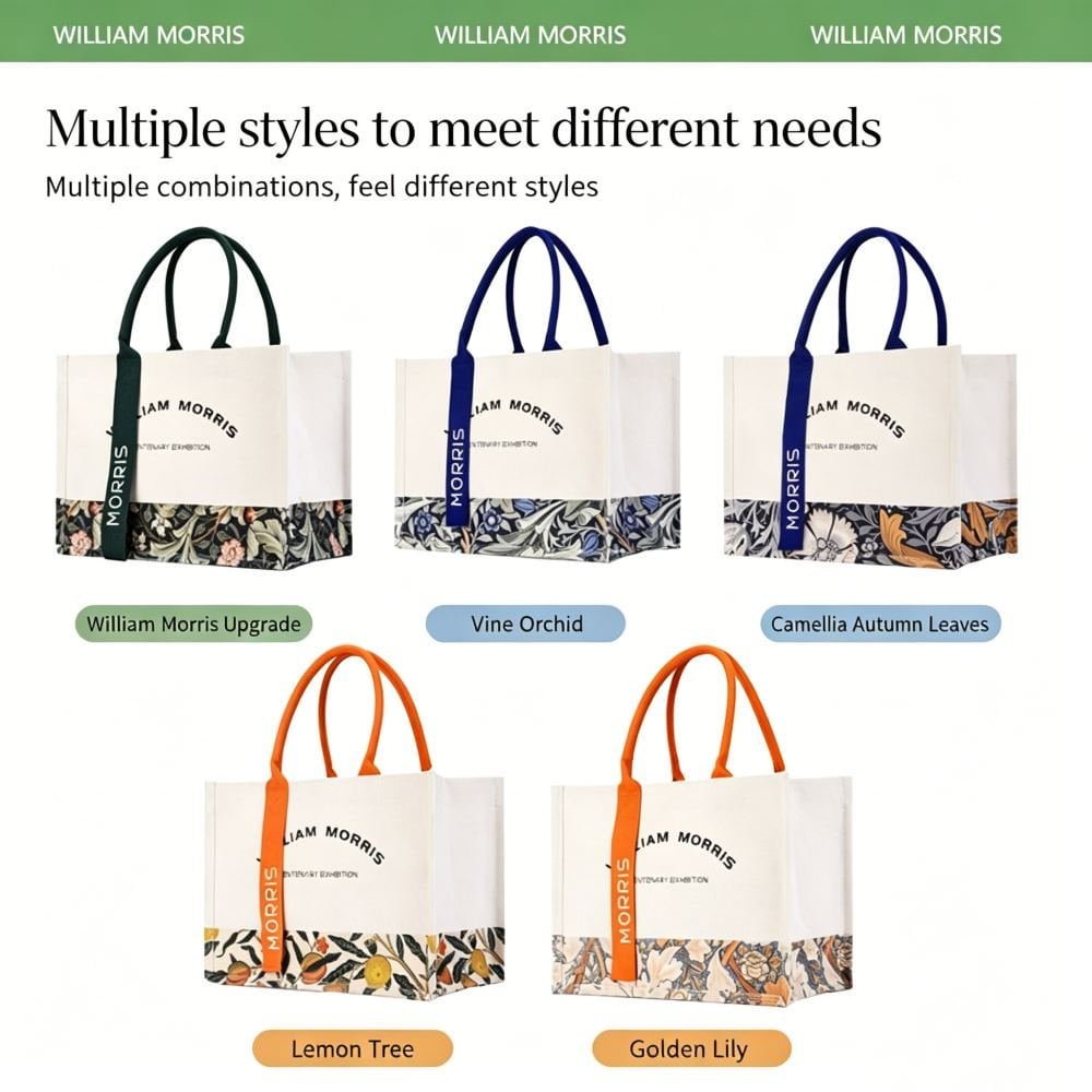 Multicolored canvas tote bag