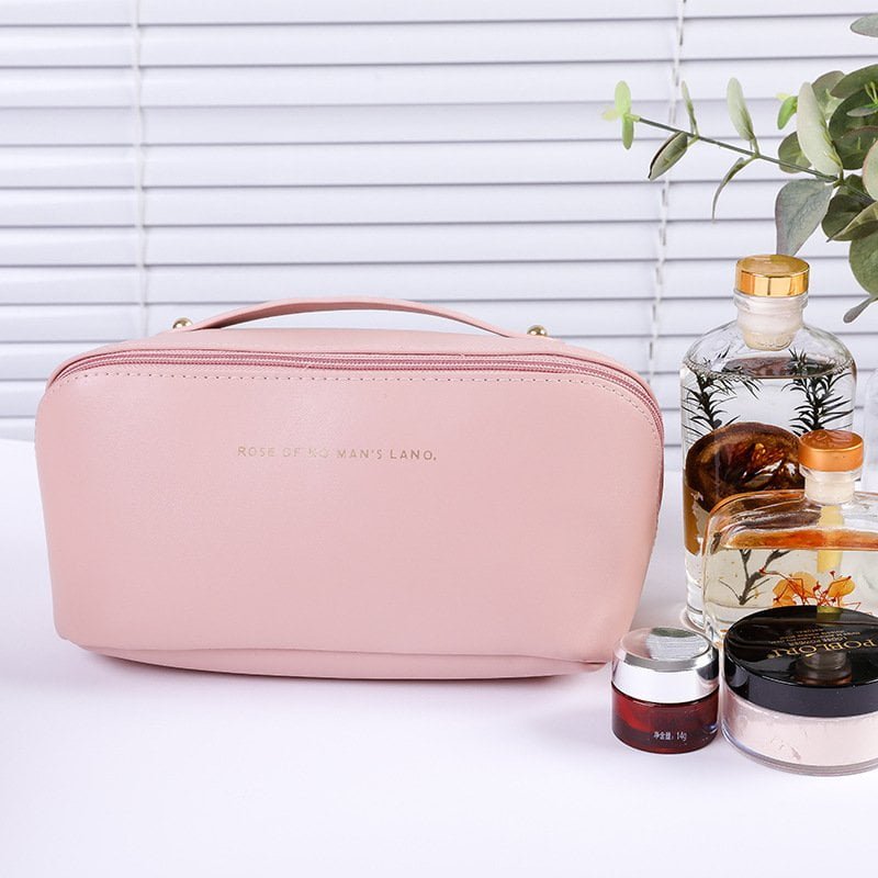 pink cosmetic bag