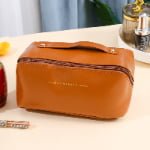 orange large cosmetic bag