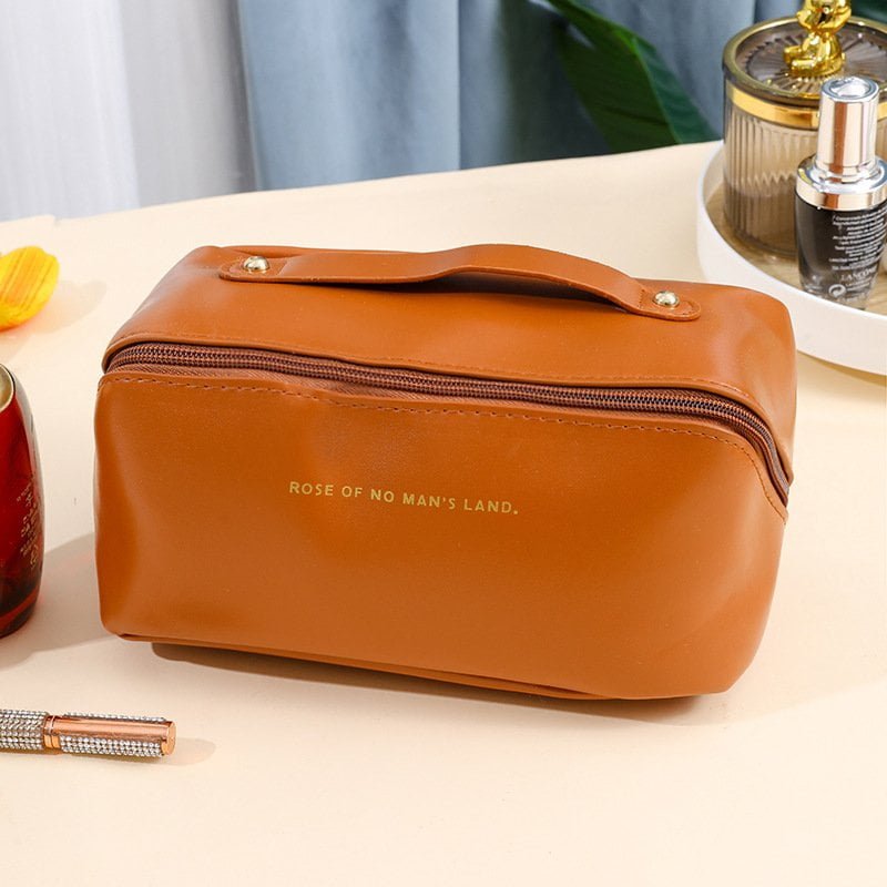 orange large cosmetic bag