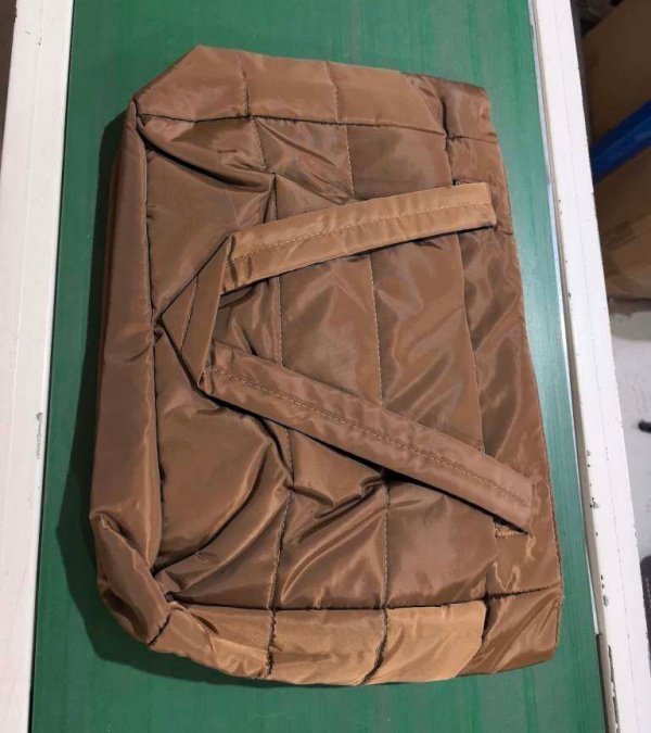 brown puffy tote bag for women​