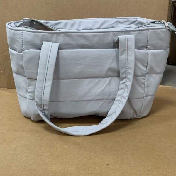 grey puffy tote bag for women​