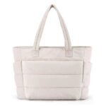 white puffy bag tote​