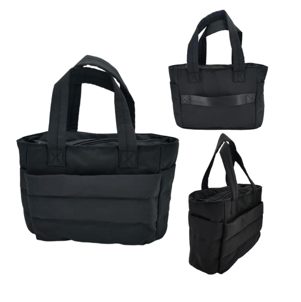 black puffy tote bag for women​