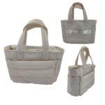 grey puffy tote bag for women​